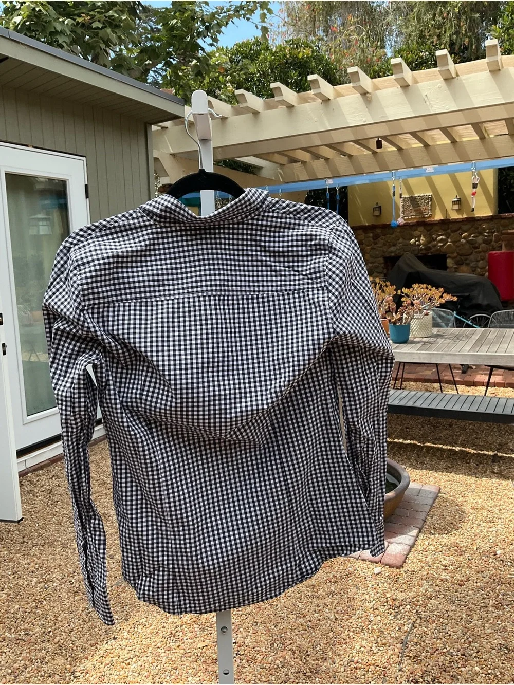 J. Crew Black and White Gingham Button-Down Shirt